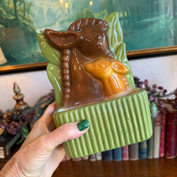 Vintage Royal Copley Deer and Fawn Wall Pocket/Planter - Picture 11 of 13